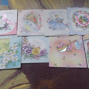 Lot 107 used Birthday Greeting cards 1930s-40s scrapbook journal crafts